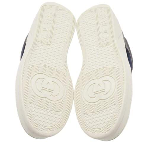 Gucci Blue/Grey Jumbo GG Canvas and Leather Low Top Sneakers (Size 44/UK 9.5) - Image 8