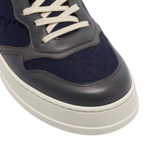 Gucci Blue/Grey Jumbo GG Canvas and Leather Low Top Sneakers (Size 44/UK 9.5) - Image 4