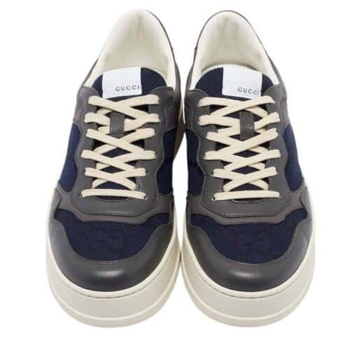 Gucci Blue/Grey Jumbo GG Canvas and Leather Low Top Sneakers (Size 44/UK 9.5) - Image 3