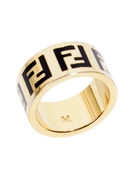 Fendi Forever Fendi Ring Black / Gold Brass M (54mm) - Image 2