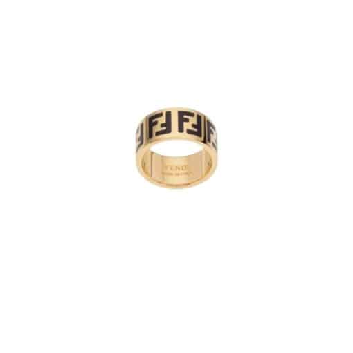 Fendi Forever Fendi Ring Black / Gold Brass M (54mm) - Image 5