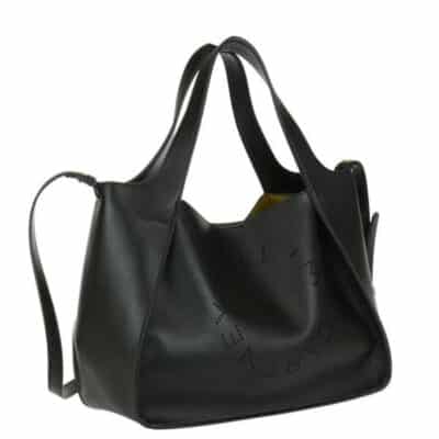 STELLA MCCARTNEY Stella Black Faux Leather Tote Shoulder Bag