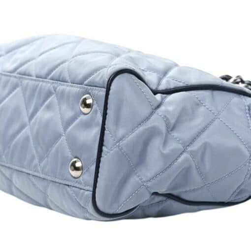 PRADA Quilted Shoulder Bag Nylon Light Blue. - Image 19