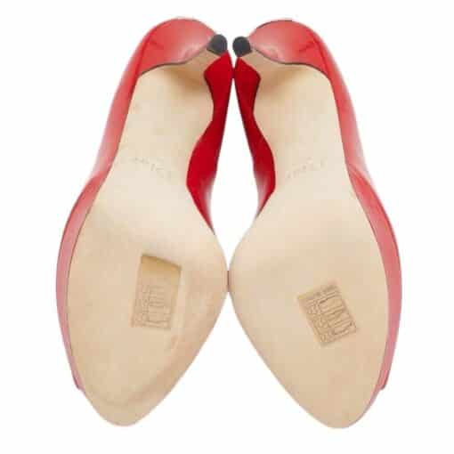 Dior Red Patent Leather Miss Dior Peep-Toe Pumps (Size 36.5) - Image 6