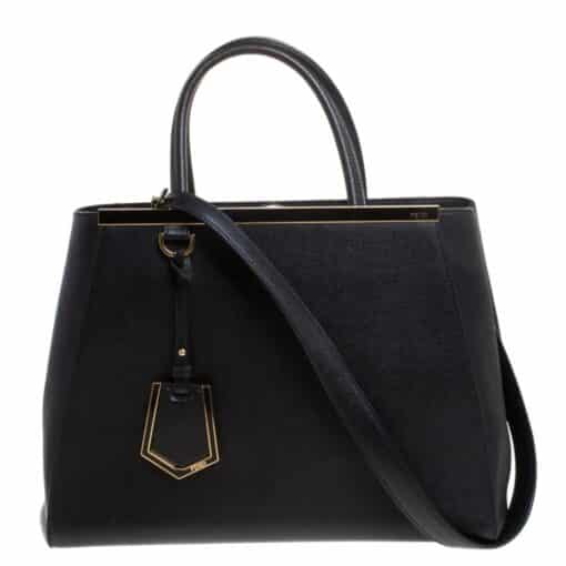 Fendi Black Leather Medium 2jours Tote Shoulder Bag - Image 7