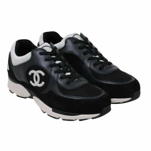CHANEL Navy Black Short Sprint CC Logo Runner Sneakers (Size 40) - Image 6