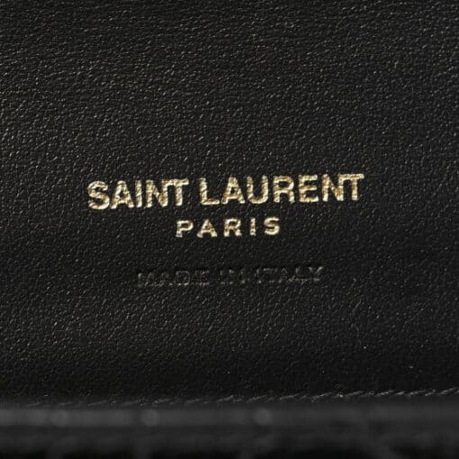 SAINT LAURENT Calfskin Monogram Cassandre Flap Pouch in Black - Image 3