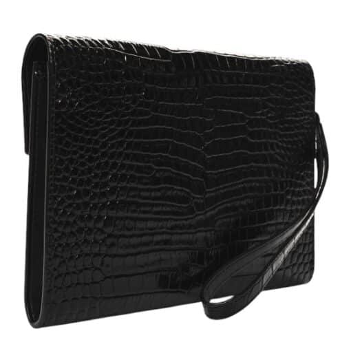 SAINT LAURENT Calfskin Monogram Cassandre Flap Pouch in Black - Image 9