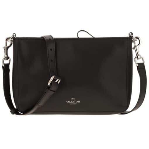 Valentino Garavani logo-print Messenger Bag in Black Leather - Image 6