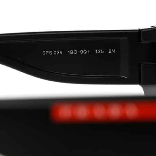 PRADA Acetate Linea Rossa Impavid Black Sport Sunglasses - Image 3