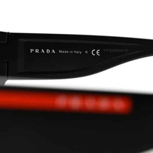 PRADA Acetate Linea Rossa Impavid Black Sport Sunglasses - Image 4