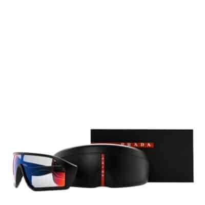 PRADA Acetate Linea Rossa Impavid Black Sport Sunglasses