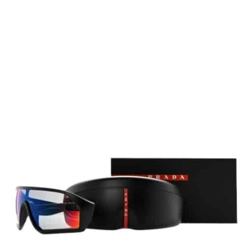 PRADA Acetate Linea Rossa Impavid Black Sport Sunglasses