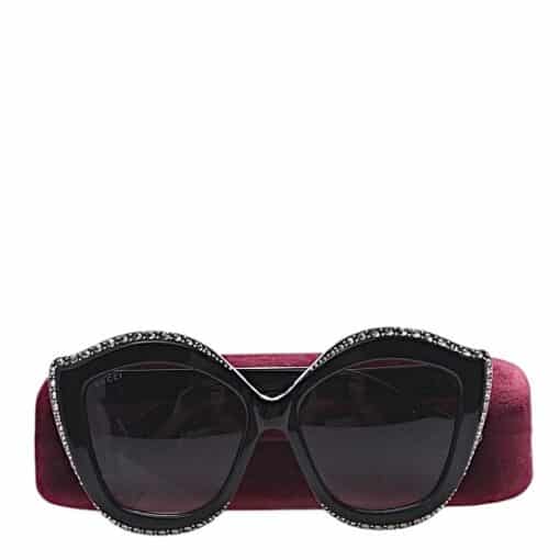 GUCCI Crystal Cat Eye Ladies Sunglasses Black - Image 2