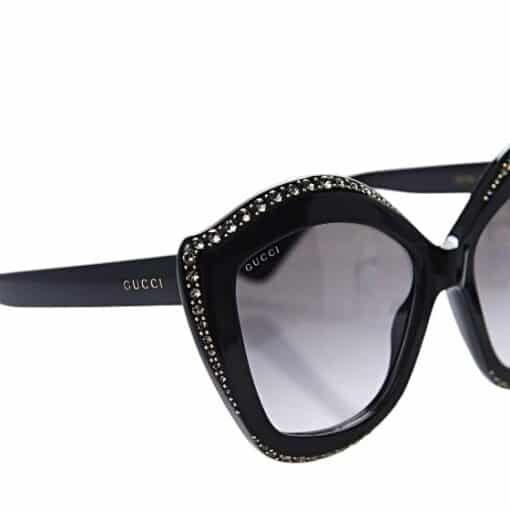 GUCCI Crystal Cat Eye Ladies Sunglasses Black - Image 3