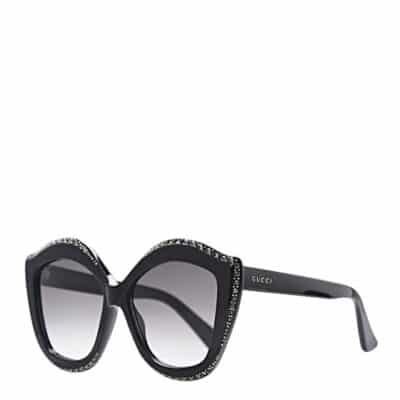 GUCCI Crystal Cat Eye Ladies Sunglasses Black