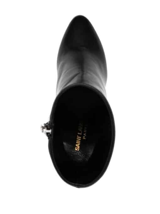 Saint Laurent Black Lou Ankle Boots (Size 38) - Image 7