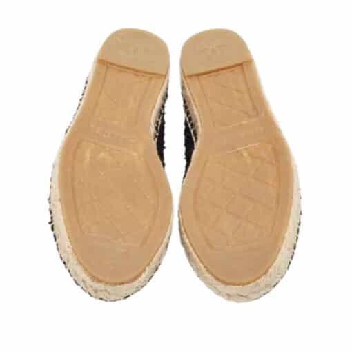 Chanel Black Tweed CC Cap Toe Espadrille Flats (Size 36) - Image 4
