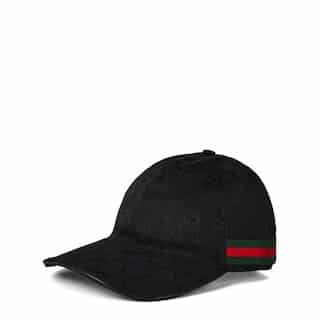 GUCCI GG Black Canvas Cap Small