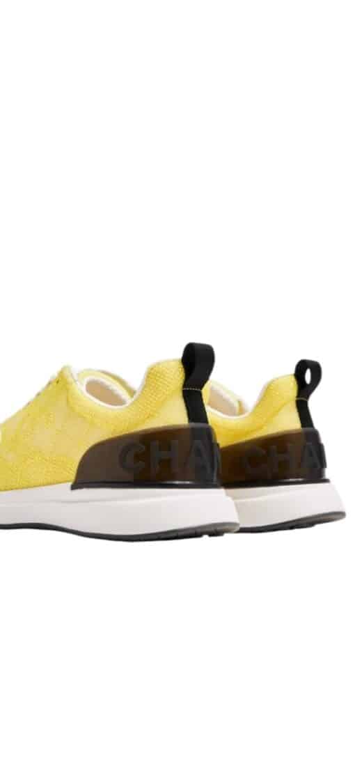 CHANEL Embroidery Mesh Yellow Low Top Sneakers (Size 36) - Image 2