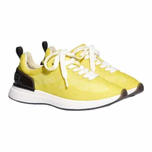 CHANEL Embroidery Mesh Yellow Low Top Sneakers (Size 36) - Image 4