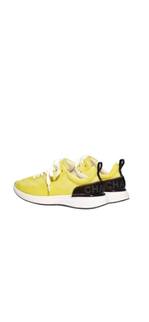 CHANEL Embroidery Mesh Yellow Low Top Sneakers (Size 36) - Image 6