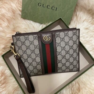 Gucci wristlet pouch on sale