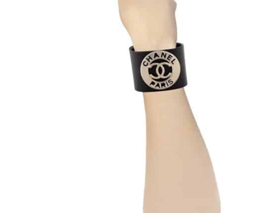 Chanel Leather CC Cuff Bracelet in dark Brown - Image 5