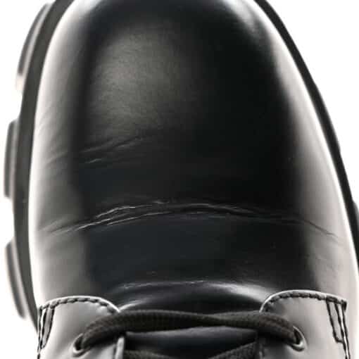 PRADA Spazzolato Rois Nylon Metal Triangle Logo Monolith Pouch Pocket 55mm Boots in Black (Size 39) - Image 4