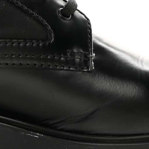 PRADA Spazzolato Rois Nylon Metal Triangle Logo Monolith Pouch Pocket 55mm Boots in Black (Size 39) - Image 9