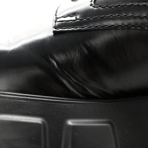 PRADA Spazzolato Rois Nylon Metal Triangle Logo Monolith Pouch Pocket 55mm Boots in Black (Size 39) - Image 10