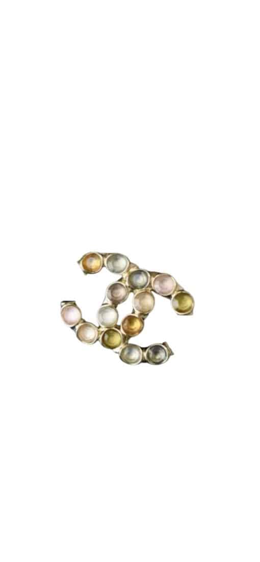 CHANEL Gripoix Poured Glass CC Brooch Gold Multicolor 2018 collection. - Image 4