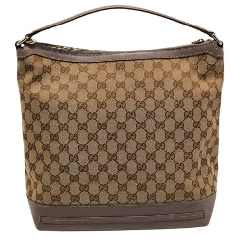 Gucci Beige GG Canvas and Leather Mayfair Hobo Shoulder Bag - Image 5