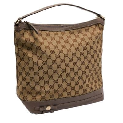 Gucci Beige GG Canvas and Leather Mayfair Hobo Shoulder Bag