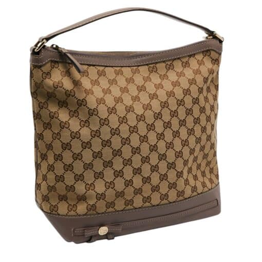 Gucci Beige GG Canvas and Leather Mayfair Hobo Shoulder Bag