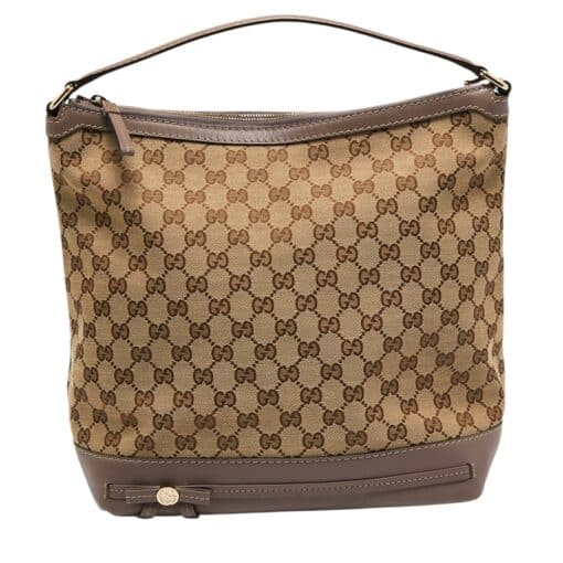Gucci Beige GG Canvas and Leather Mayfair Hobo Shoulder Bag - Image 7