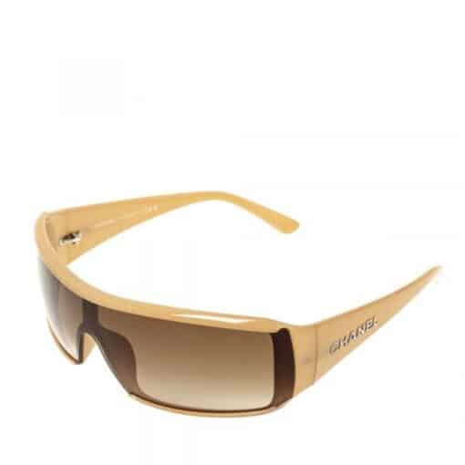 Chanel Beige/Brown Gradient Shield Ladies Sunglasses. - Image 4
