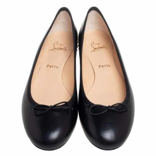 Christian Louboutin Black Leather La Massine Spiked Ballet Pumps (Size 40.5) - Image 4