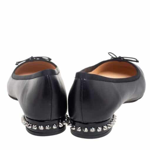 Christian Louboutin Black Leather La Massine Spiked Ballet Pumps (Size 40.5) - Image 7