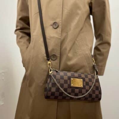Louis Vuitton Damier Ebene Eva Clutch Shoulder/ Crossbody Bag