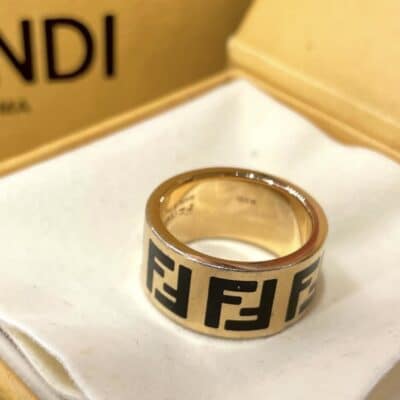 Fendi Forever Fendi Ring Black / Gold Brass M (54mm)