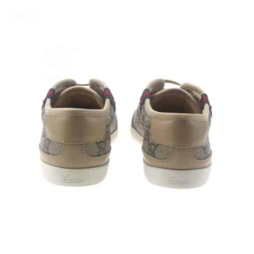 Gucci Beige GG Canvas and Leather Low-Top Sneakers (Size 37) - Image 3