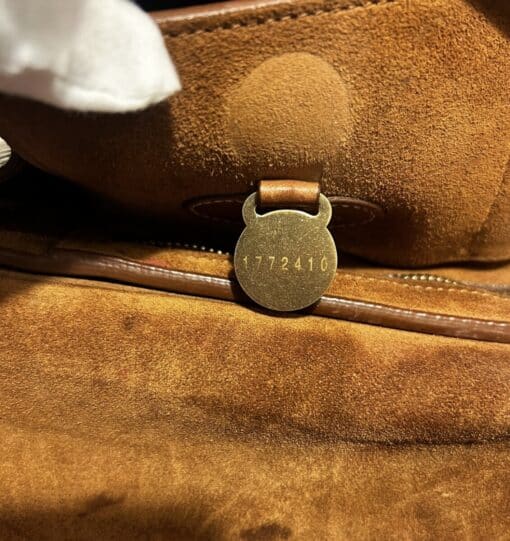 Mulberry Brown Croc Embossed Leather East West Bayswater Satchel - Image 7