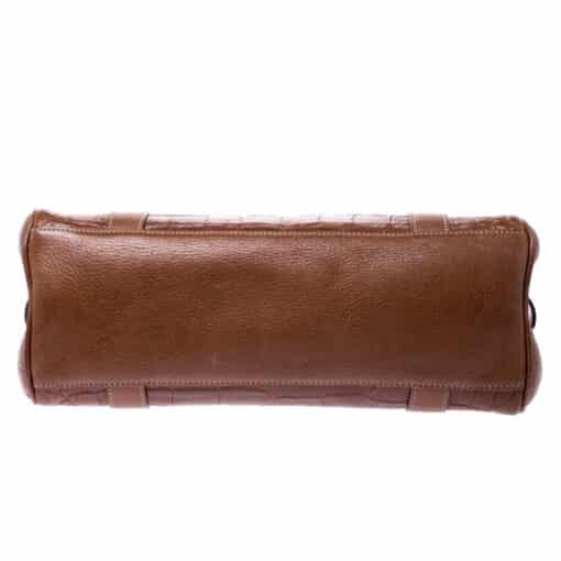 Mulberry Brown Croc Embossed Leather East West Bayswater Satchel - Image 10