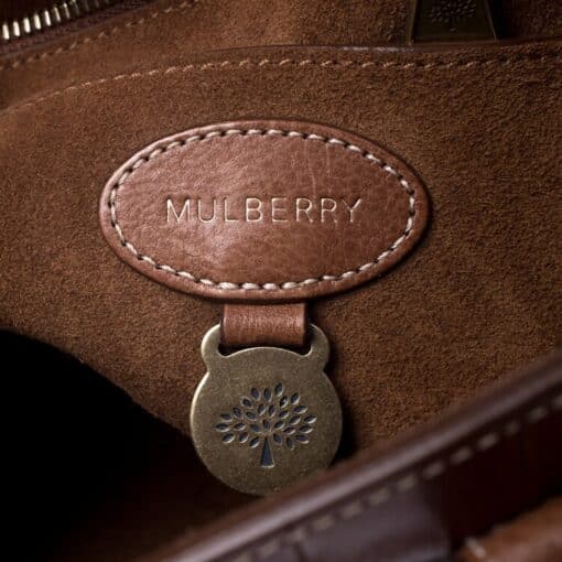 Mulberry Brown Croc Embossed Leather East West Bayswater Satchel - Image 11