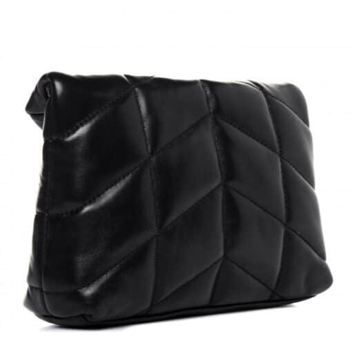 SAINT LAURENT Lambskin Monogram Loulou Puffer Pouch Clutch in Black - Image 12