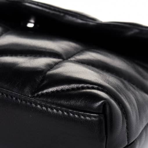 SAINT LAURENT Lambskin Monogram Loulou Puffer Pouch Clutch in Black - Image 8