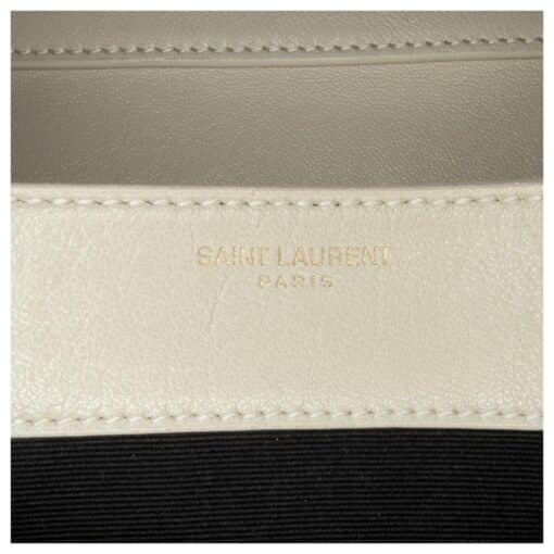 SAINT LAURENT Lambskin Quilted leather Becky Chain Bag Crema Soft. - Image 5