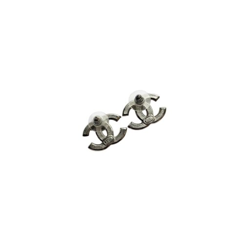Chanel CC Earrings Silver Hardware with Pink and Navy Faux Pearls - Image 4