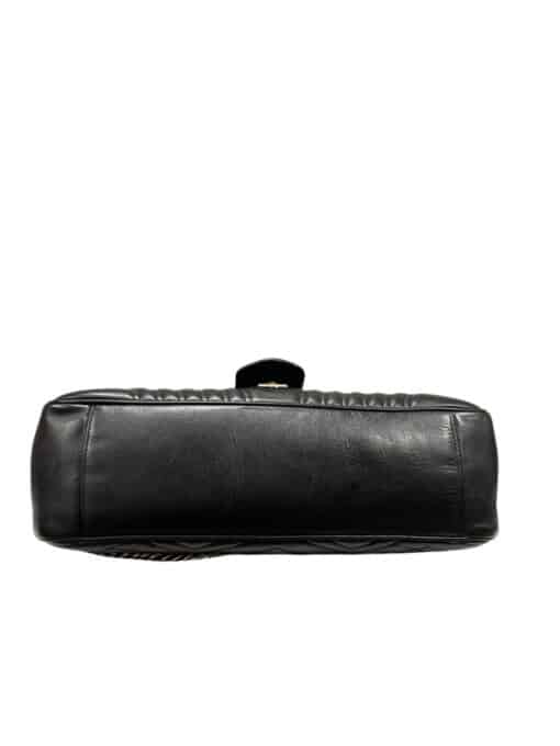 GUCCI Calfskin Matelasse Large GG Marmont Shoulder Bag Black - Image 2